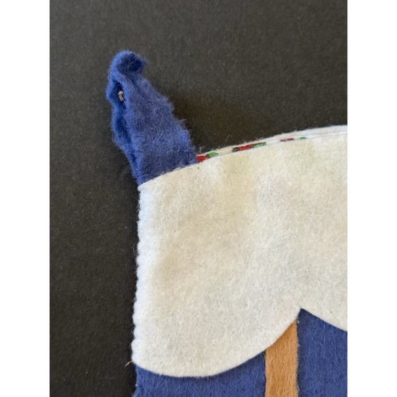 VTG 90s Paragon Finished Felt Christmas Stocking MR & MRS CLAUS DECORATING TREE - Picture 7 of 15